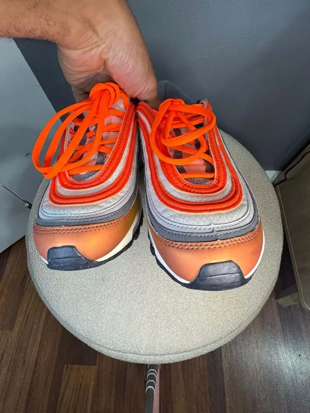 Nike Air Max 97 SE GS Metallic Red Bronze Team Orange Running Shoes